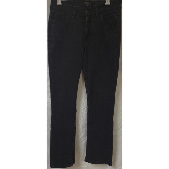 Riders By Lee Jeans Women Size 12L (32x34) Mid Rise Boot Cut Black Denim Jeans - Picture 1 of 15